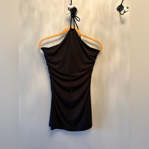 Reformation Dress L Amalia Black Halter Mini Dress $128- - Picture 6 of 10